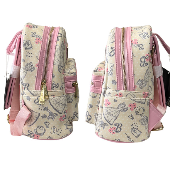 AUTHENTIC Loungefly Disney Parks 🇺🇸 Beauty And The Beast Mini Backpack NWT - Picture 2 of 8